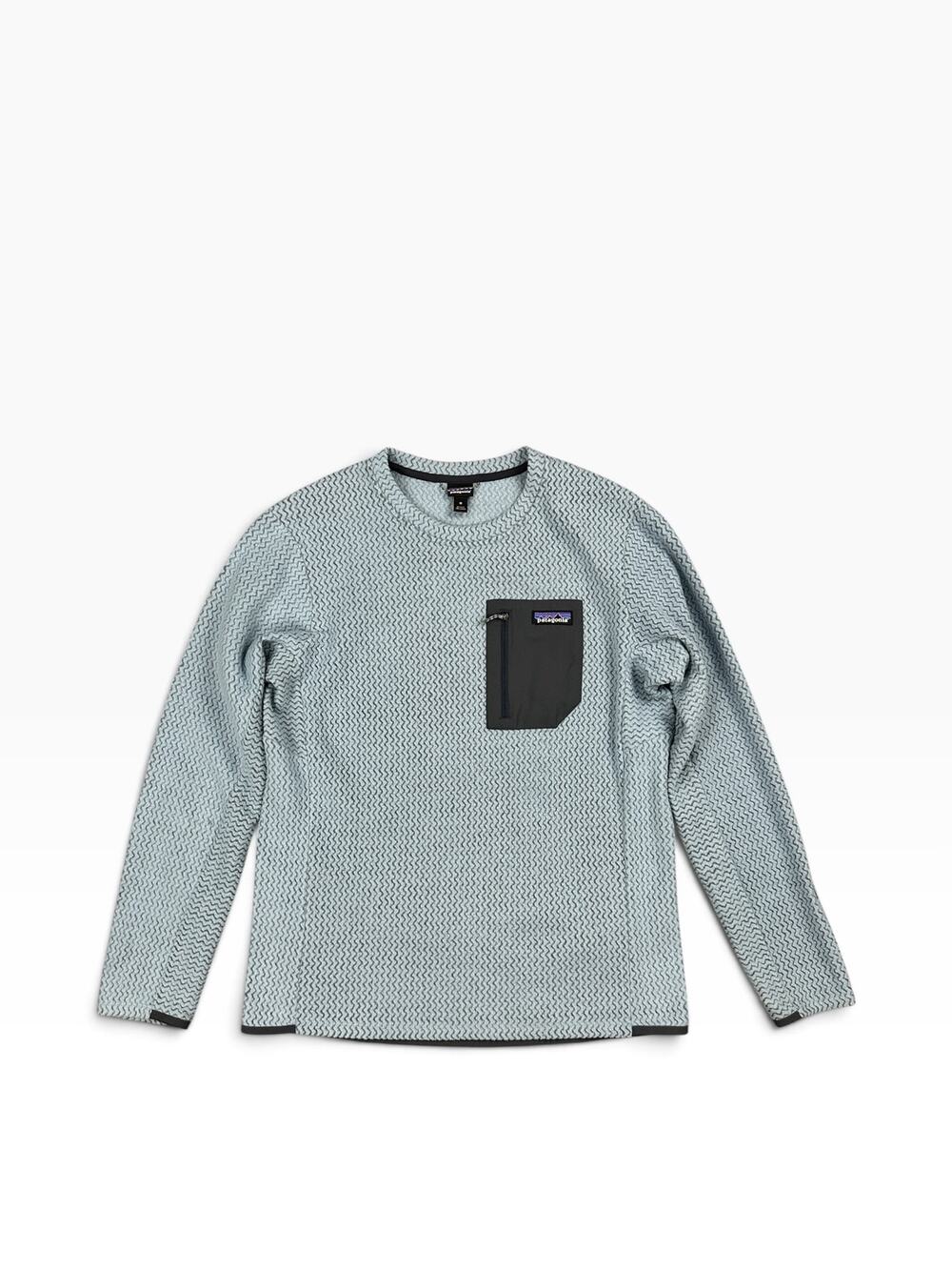 Patagonia R1 Air Crew Fleece Pullover Light Plume Gray — Size Medium